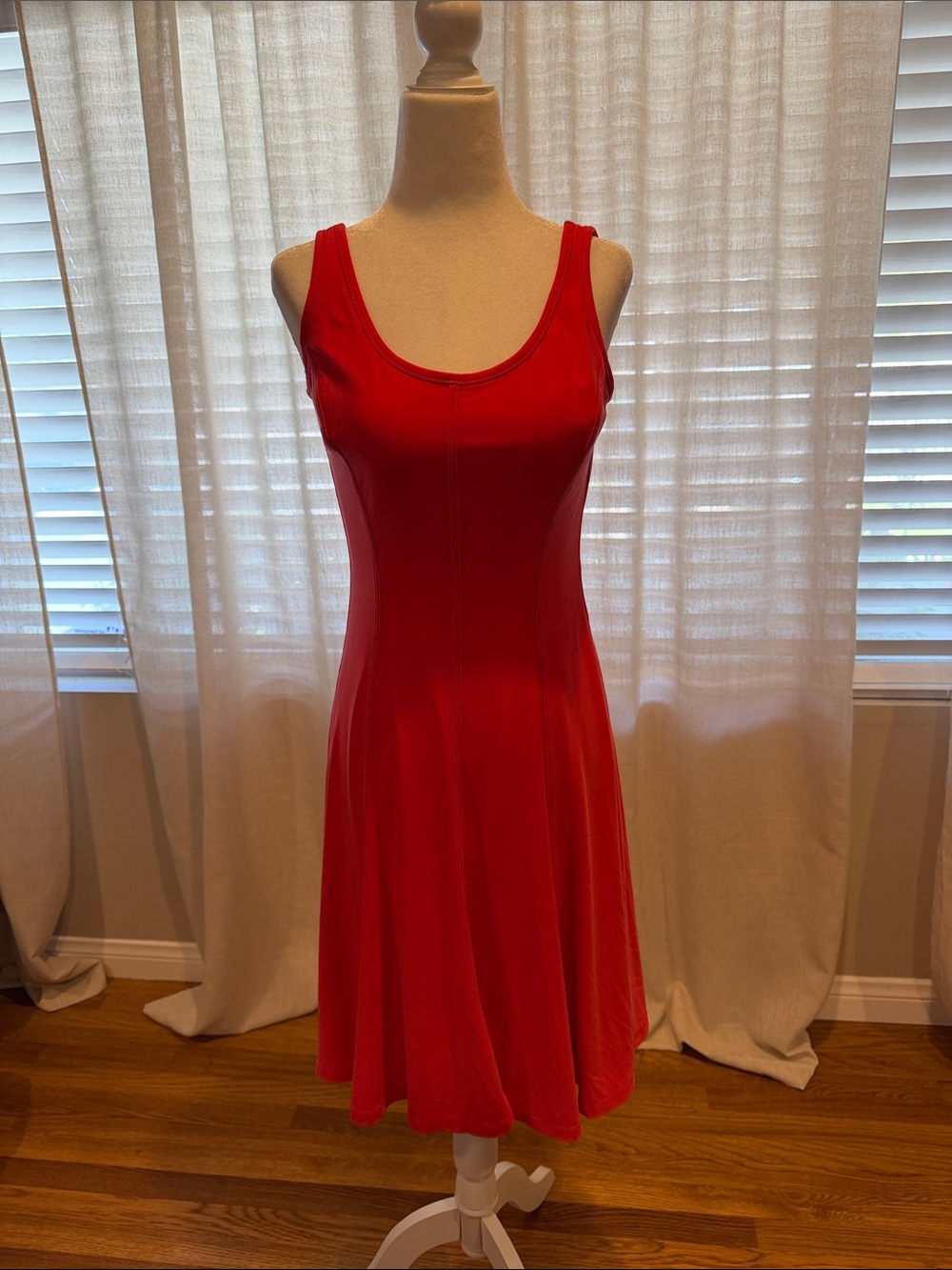 Ralph Lauren Classic Red Scoop Neck A-Line Dress